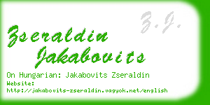 zseraldin jakabovits business card